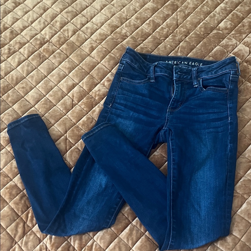 American Eagle Outfitters Women's Dark Blue Skinny Jeans